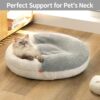 MEWOOFUN Enclosed Cat Bed Cave - Washable Pet Bed With Blanket & Non-Slip Base For Cats & Small Dogs 22'' X 22'', White